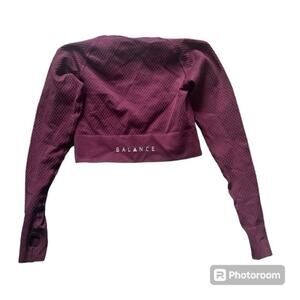 Burgundy Balance Collection long sleeve cropped athletic shirt